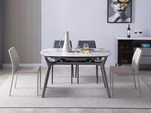 原生 岩板可拉伸圓形餐桌