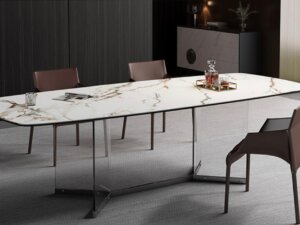 通透 岩板長型餐桌