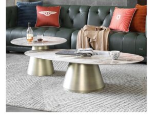 月光長河 岩板子母茶几[黑/白]