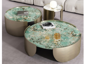 夜明珠 岩板圓形子母茶几