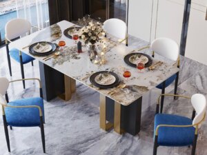 凡爾賽 岩板長型餐桌