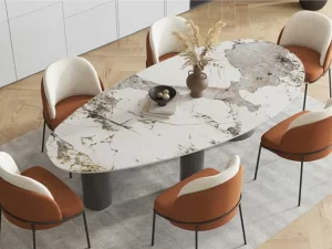 橢協 橢圓岩板餐桌