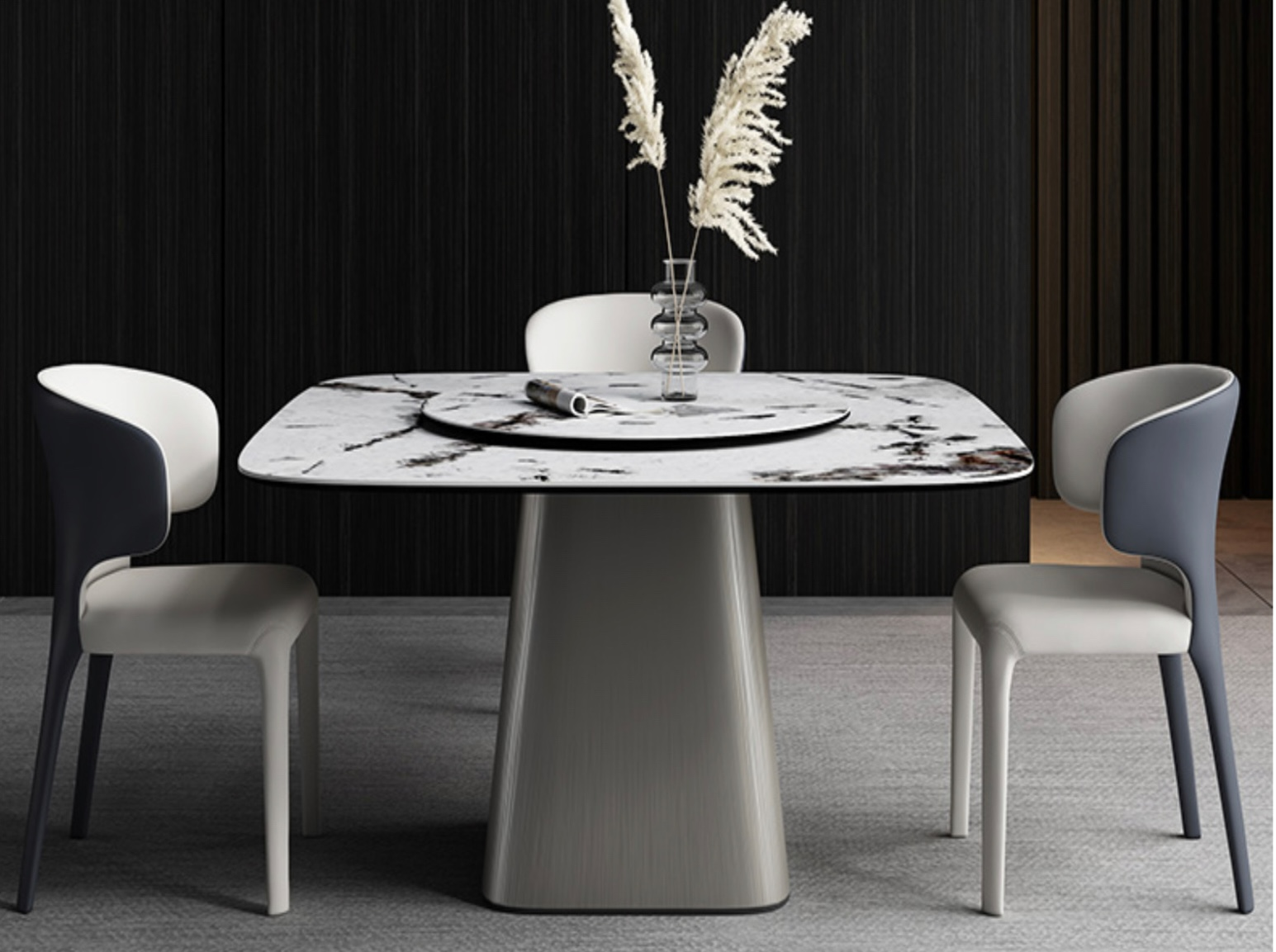 最大公約數 功能型轉檯岩板餐桌